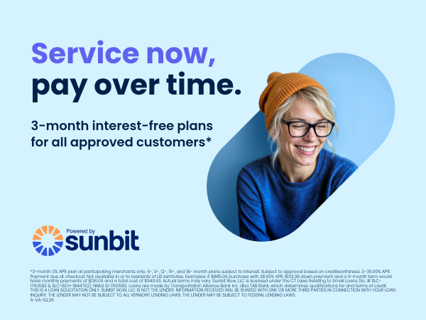 To help you Service now and pay over time
